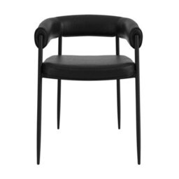 Where Saints Go Ltd Dining Chair Skipper Pack Of 2 Black Pu Leather Metal Base By Where Saints Go - thumbnail 3