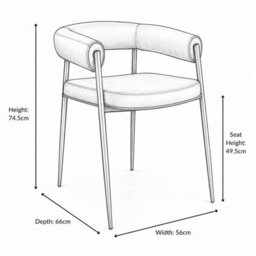 Where Saints Go Ltd Dining Chair Skipper Pack Of 2 Black Pu Leather Metal Base By Where Saints Go - thumbnail 8