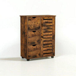 Modcraft Rustic Bathroom Floor Cabinet With 3 Drawers & Adjustable Shelves , Wooden Storage Unit For Bathroom - thumbnail 1