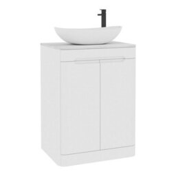 Royal Bathrooms Venice 600mm Gloss White Freestanding Bathroom Countertop Vanity Unit 2 Door With Cesar Basin - thumbnail 7