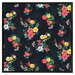 "Andrew Lee Floral Pattern (Picutre Frame) / 24X24"" / Brown" - thumbnail 1