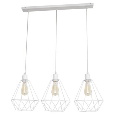 Luminosa Lighting Luminosa Karo Straight Bar Pendant Ceiling Light White 78Cm