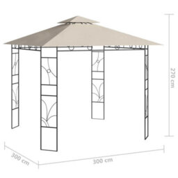 Walplus Gazebo Outdoor Beach Party Festival Camping Tent Canopy Wedding Marquee Awning3X3X2.7 M Cream 160 G/ma - thumbnail 5
