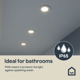 GoodHome Etana White Non-Adjustable Led Neutral White Downlight 4.7W Ip65, Pack Of 3 - thumbnail 7