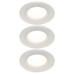 GoodHome Etana White Non-Adjustable Led Neutral White Downlight 4.7W Ip65, Pack Of 3 - thumbnail 1