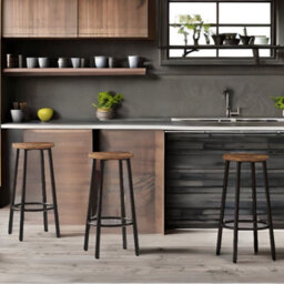 Rafaelo Mobilia Set Of 2 Industrial Bar Stools Rustic Brown - thumbnail 5