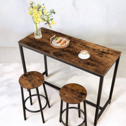 Rafaelo Mobilia Set Of 2 Industrial Bar Stools Rustic Brown - thumbnail 8