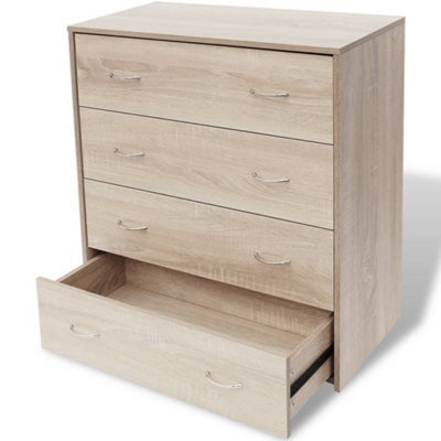 Berkfield Durable Sideboard With 4 Drawers 60X30.5X71 Cm Oak Colour - image 1