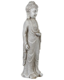 Beliani Buddha Figurine Grey 70 Cm - Indoor And Outdoor Accent Statue - thumbnail 3