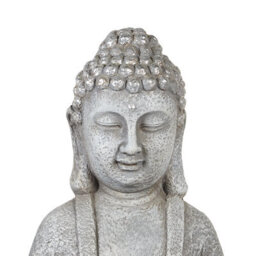 Beliani Buddha Figurine Grey 70 Cm - Indoor And Outdoor Accent Statue - thumbnail 5