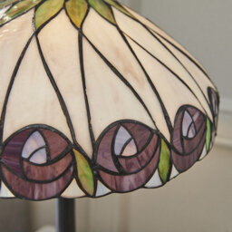 Luminosa Lighting Luminosa Hutchinson 1 Light Medium Table Lamp Tiffany Glass, Dark Bronze Paint With Highlights, E27 - thumbnail 3