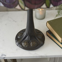 Luminosa Lighting Luminosa Hutchinson 1 Light Medium Table Lamp Tiffany Glass, Dark Bronze Paint With Highlights, E27 - thumbnail 4