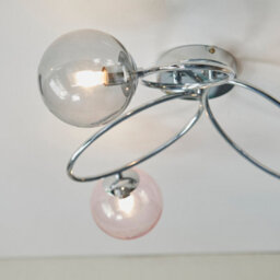 Anson Lighting Utah 3Lt Ceiling Light In  Chrome Plate With Pink, Champagne & Grey Tinted Glass - thumbnail 3
