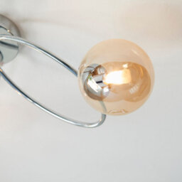 Anson Lighting Utah 3Lt Ceiling Light In  Chrome Plate With Pink, Champagne & Grey Tinted Glass - thumbnail 4