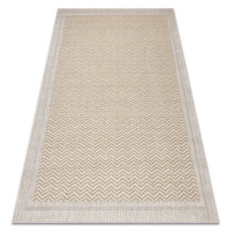 RugsX Carpet Origi 3739 Cream Beige - Frame, Herringbone Flat-Woven Sisal String 155X220 Cm - thumbnail 4