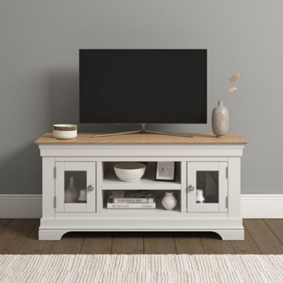 Seconique Bordeaux Small Tv Stand Ivory And Oak  Fully Assembled - image 1