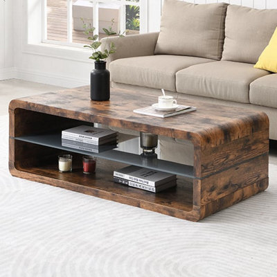 Furniture in Fashion Xono Wooden Coffee Table With Shelf In Rustic Oak - image 1