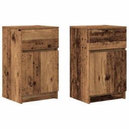 Berkfield Bedside Cabinets 2 Pcs Old Wood 39X35X65 Cm Engineered Wood - thumbnail 2