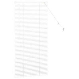 Berkfield Window Blind With Curtains Manual White Aluminium - thumbnail 6