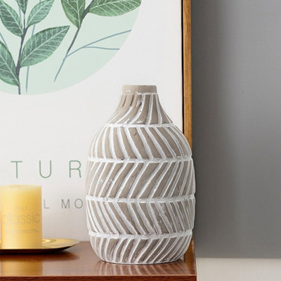 Living And Home Beige Modern Distressed Ceramic Flower Vase Home Tabletop Decor For Gifts - image 1