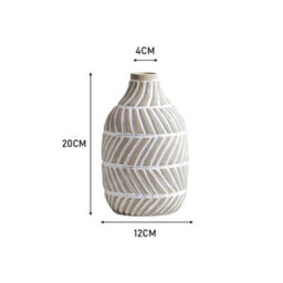 Living And Home Beige Modern Distressed Ceramic Flower Vase Home Tabletop Decor For Gifts - thumbnail 4