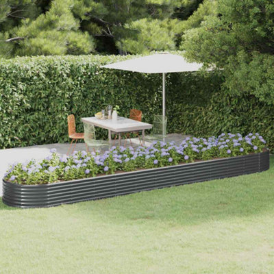 Walplus Garden Raised Bed Galvanised Steel 507X100X36 Cm Anthracite - image 1