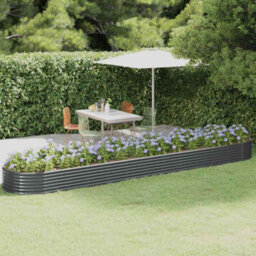 Walplus Garden Raised Bed Galvanised Steel 507X100X36 Cm Anthracite