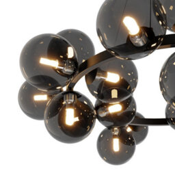 Luminosa Lighting Luminosa Maytoni Dallas Modern 25 Light Globe Pendant Ceiling Light Black, Smoky Shade, G9 - thumbnail 4