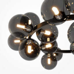 Luminosa Lighting Luminosa Maytoni Dallas Modern 25 Light Globe Pendant Ceiling Light Black, Smoky Shade, G9 - thumbnail 3