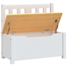 Vidaxl Children Storage Bench White And Beige 60X30X55 Cm Mdf Children Storage Benches - thumbnail 6