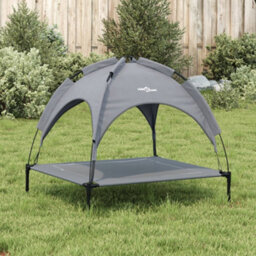 Walplus Dog Bed With Canopy Anthracite Oxford Fabric And Steel - thumbnail 3