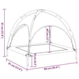 Walplus Dog Bed With Canopy Anthracite Oxford Fabric And Steel - thumbnail 8