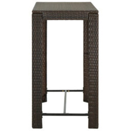 Berkfield Garden Bar Table Brown 100X60.5X110.5 Cm Poly Rattan - thumbnail 3