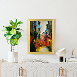"AK Frames Sleek 14X11"" Gold Thin Modern Picture Frame - Slim And Design For Posters, Prints And Photos - Elegant Wall Frame Decor" - thumbnail 4