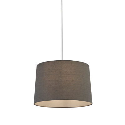 Lighting Collection Ras Grey Tapered Linen Shade - image 1