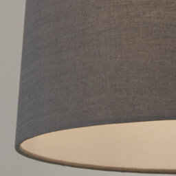 Lighting Collection Ras Grey Tapered Linen Shade - thumbnail 4