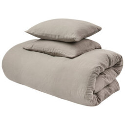 Beliani Duvet Cover Set Sumner 200 X 200 Cm Cotton Muslin Taupe - thumbnail 5