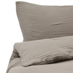 Beliani Duvet Cover Set Sumner 200 X 200 Cm Cotton Muslin Taupe - thumbnail 7