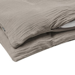 Beliani Duvet Cover Set Sumner 200 X 200 Cm Cotton Muslin Taupe - thumbnail 8