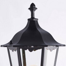 Outdoor Post Lantern Bollard Light Matt Black & Glass 2180mm Tall Garden Lamp - thumbnail 4