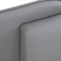 Abrihome 4Ft6 Upholstered Double Bed With Charging Port & Led Lighting, Soft Padded Headboard With Anti-Collision Edges, Grey - thumbnail 4