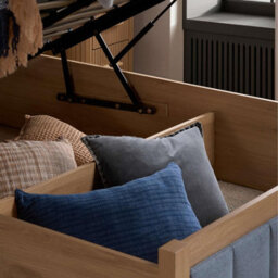 Belmont Grey And Oak Wooden King Ottoman Bed Frame Birlea - thumbnail 4