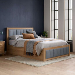 Belmont Grey And Oak Wooden King Ottoman Bed Frame Birlea - thumbnail 2