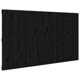 Berkfield Wall Headboard Black 204X3X110 Cm Solid Wood Pine - thumbnail 2