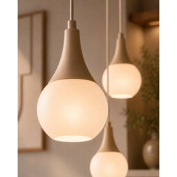 Luminosa Lighting Luminosa Lacrima Cluster Pendant Ceiling Light Beige White Glass Shade 3X E27 - thumbnail 3