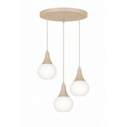 Luminosa Lighting Luminosa Lacrima Cluster Pendant Ceiling Light Beige White Glass Shade 3X E27 - thumbnail 1