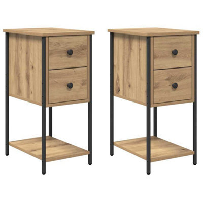 Berkfield Modern Bedside Cabinet With Drawer 2 Pcs Artisan Oak Engineered Wood - image 1