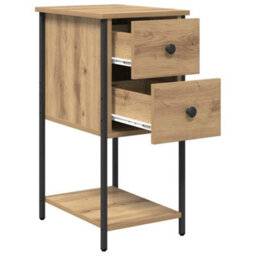 Berkfield Modern Bedside Cabinet With Drawer 2 Pcs Artisan Oak Engineered Wood - thumbnail 6