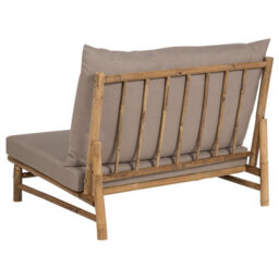 Beliani Set Of 2 Garden Chairs With Cushions Todi Bamboo Taupe - thumbnail 7