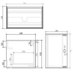 Plum&clay Matterhorn Oak Wall Hung Bathroom Vanity Unit With Black Countertop (W)750mm (H)450mm - thumbnail 6